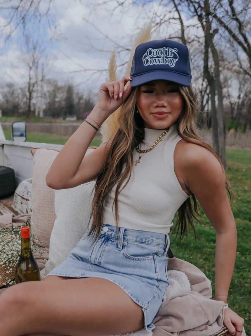 Trucker Hat- Cool It Cowboy Navy