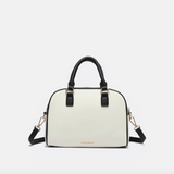 Diana Mini Bowling Satchel Bag - Black/White