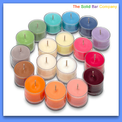 Colored Soy Tea Lights from The Solid Bar Company