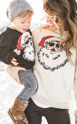 Kids Santa Sweatshirt - Black