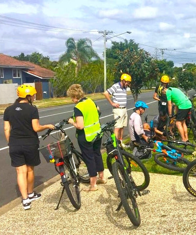 Electric Bikes Brisbane February Owners Club ebike ride roadside repairs
