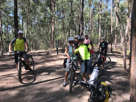 Adventure e-bikes in Mt Coottha Forest - Electric Bikes Brisbane Owners Club ride