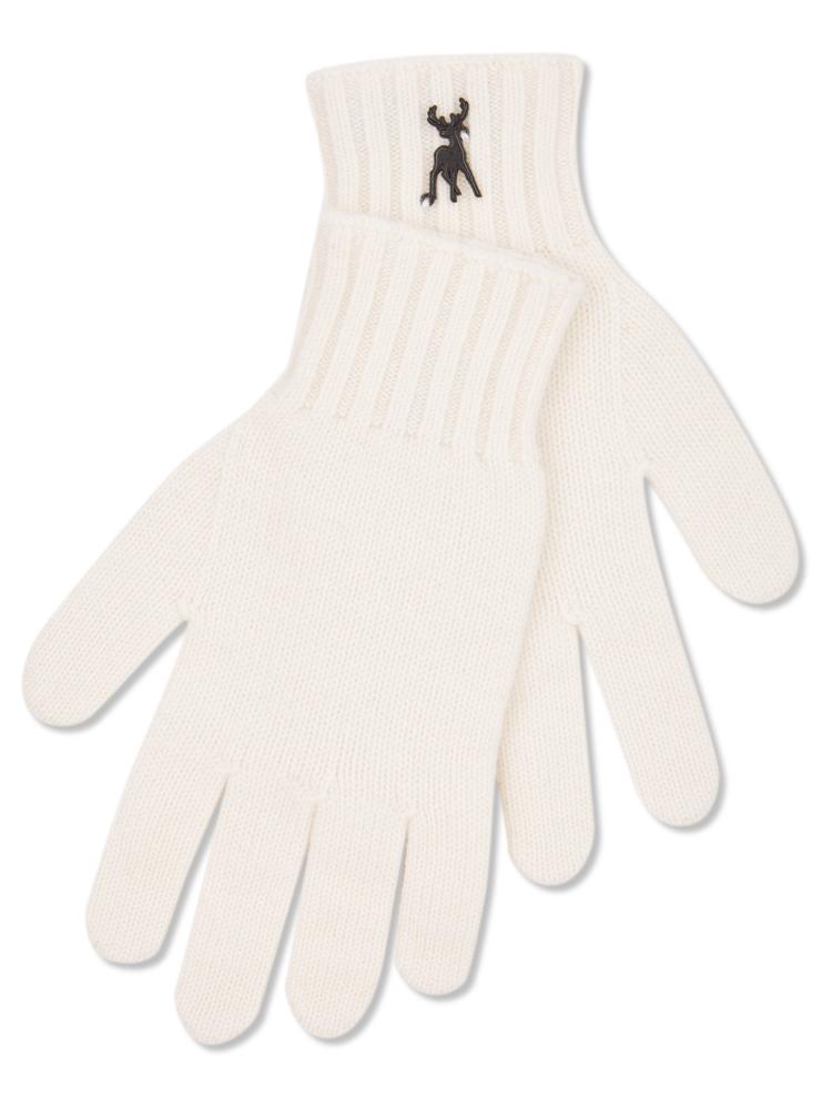 cream knitted gloves