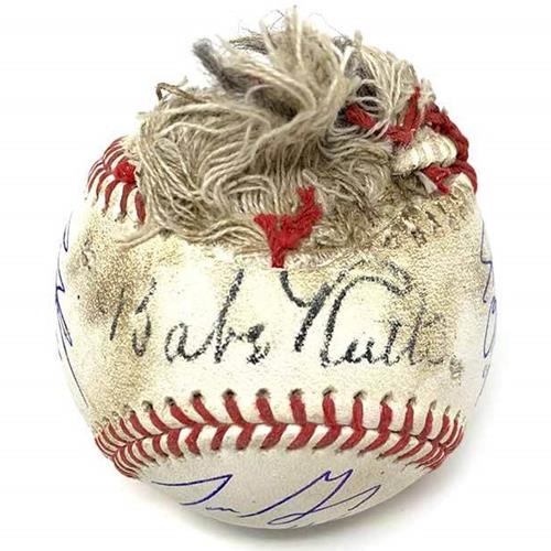 The Sandlot Cast Autographed Replica Babe Ruth Chewed Baseball - 6 – Palm Beach