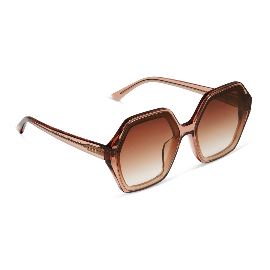 Gigi Square Sunglasses | Ole Brown Gradient Flash | DIFF Eyewear