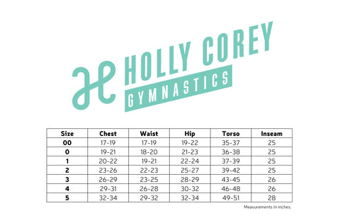 Gymnastics Size chart