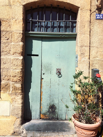 Green door in Provence France
