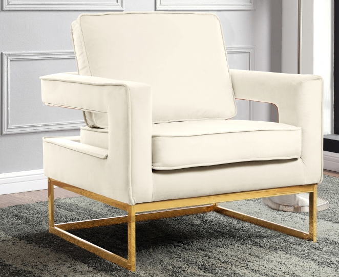 cream modern accent chair