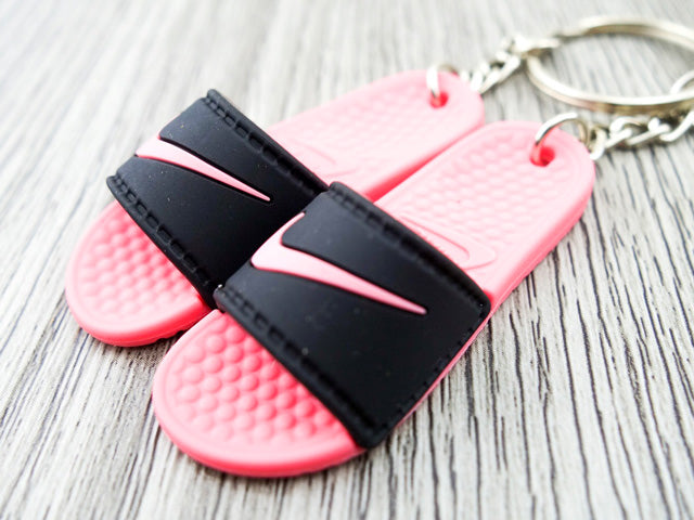 nike flip flops pink and black