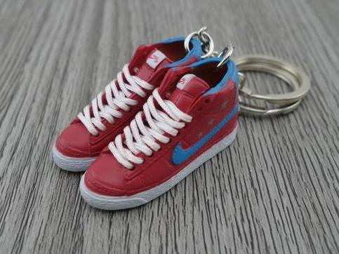 red and blue nike blazers