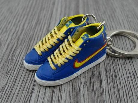 blue and yellow nike blazers