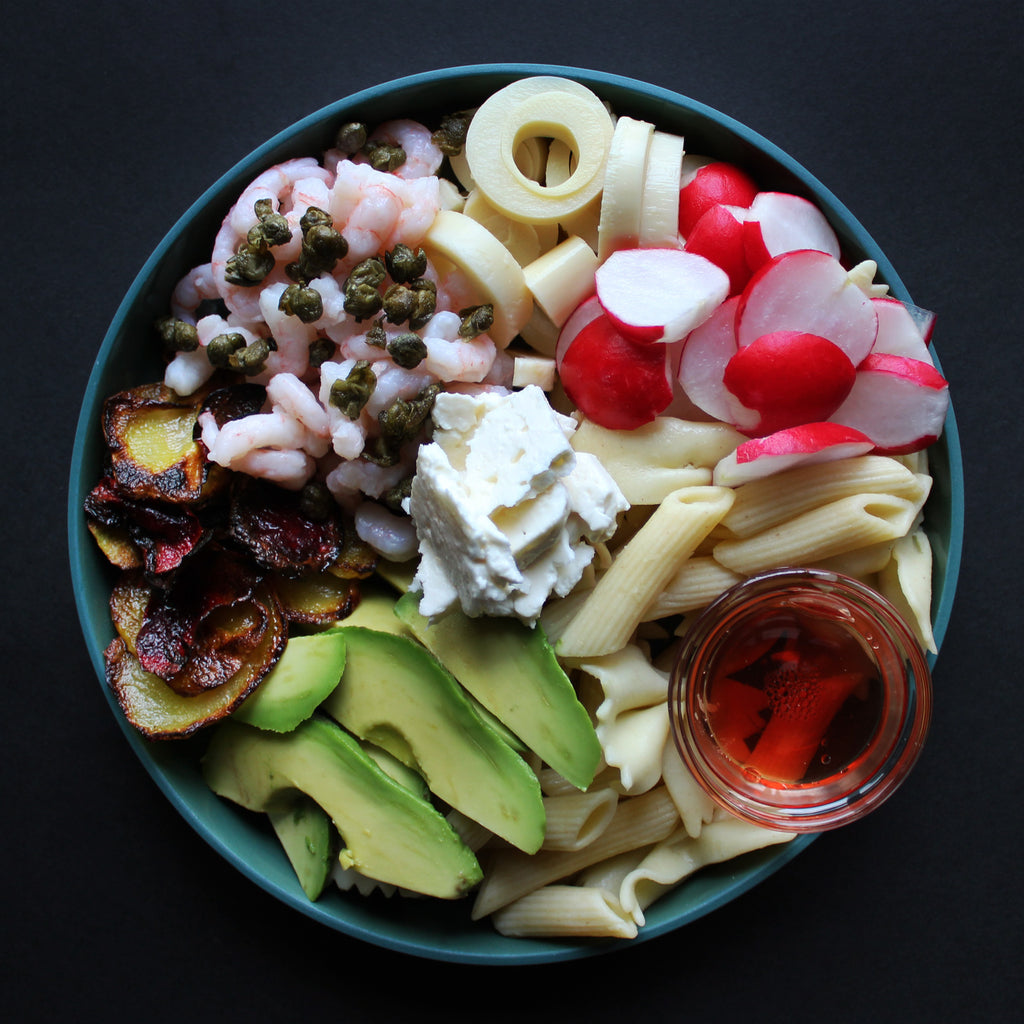 Nordic shrimp pasta salad