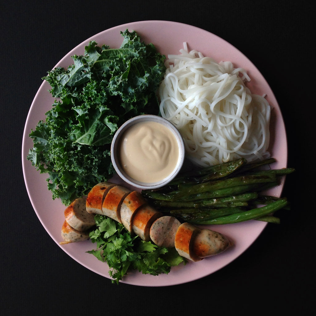 creamy cold rice noodle salad