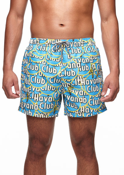 Boardies® X Havana Club - Blue Mid Length Shorts Front