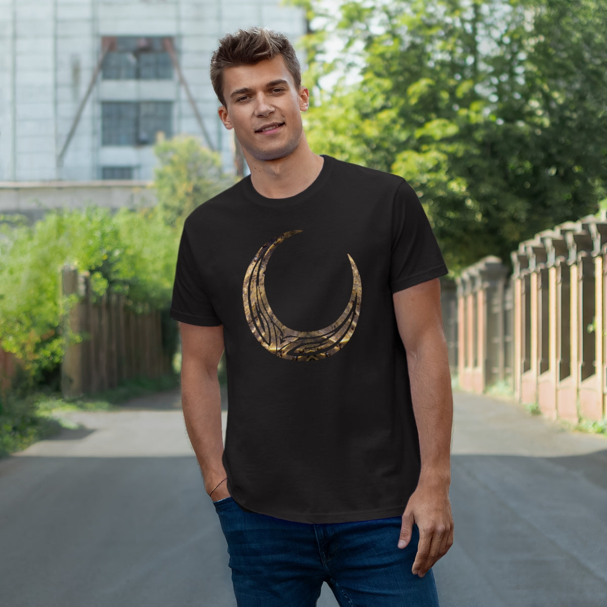 Men's Jersey T-shirt - Tribal Crescent Moon