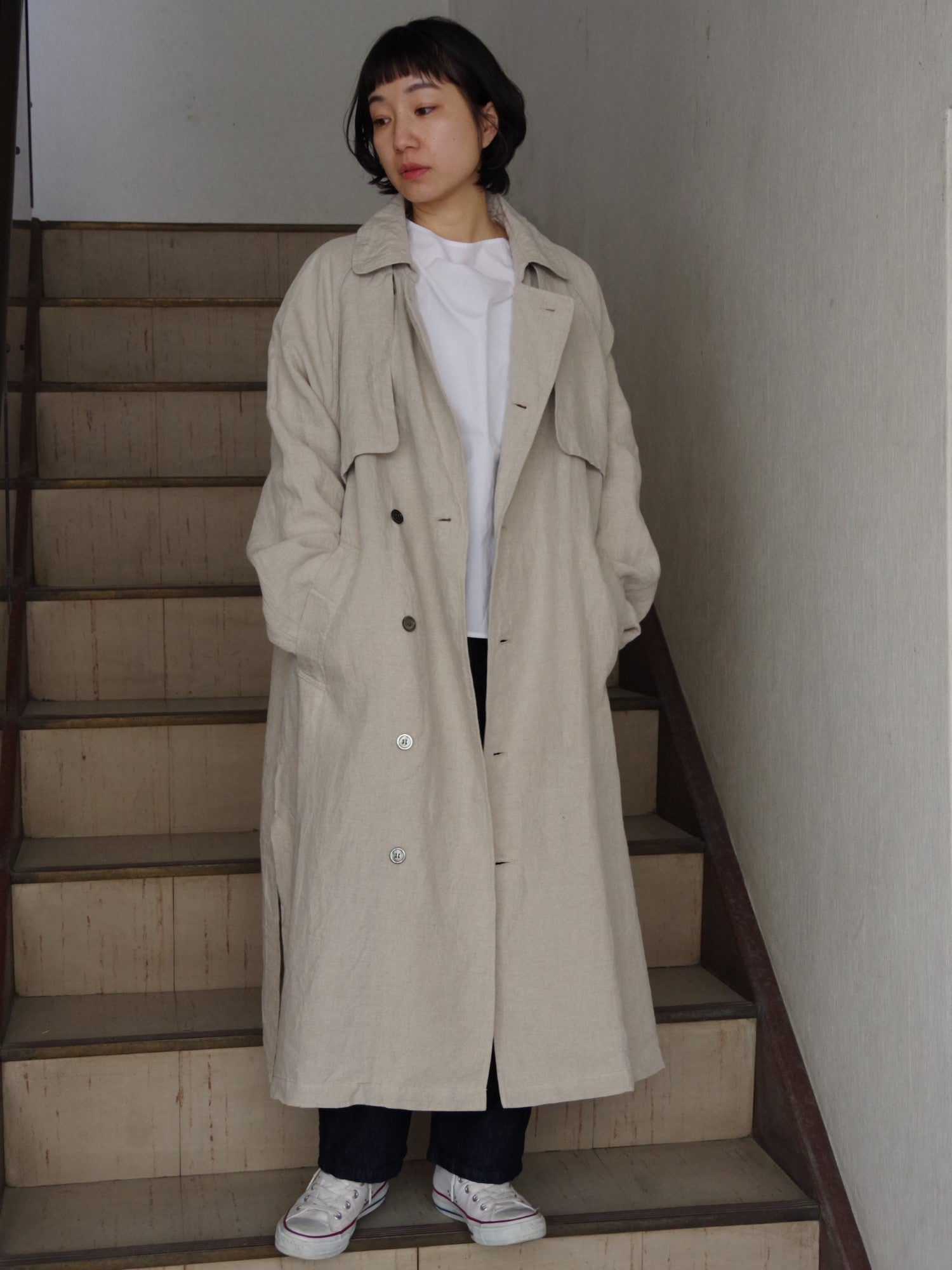 40リネン HIGH DENSITY EFFORTLESS TRENCH | UNIVERSAL TISSU