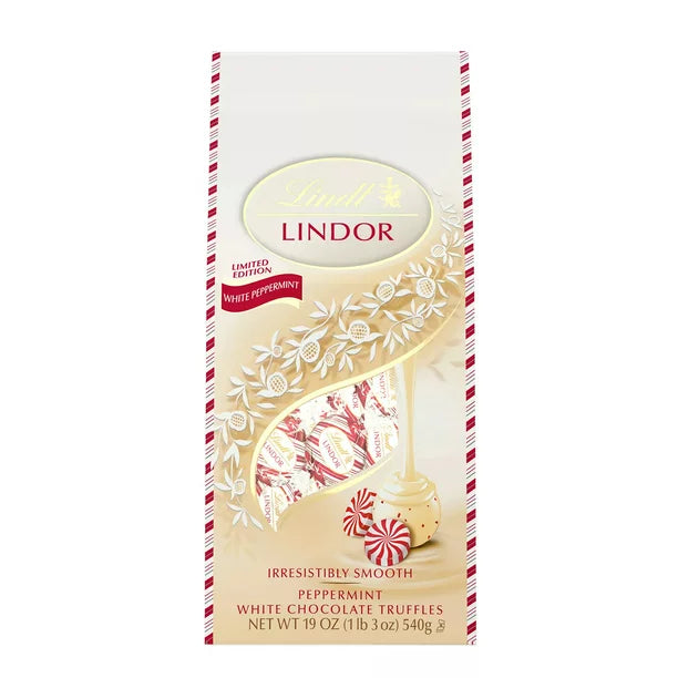 Lindt Lindor Holiday White Chocolate Peppermint Truffles (19 oz.)