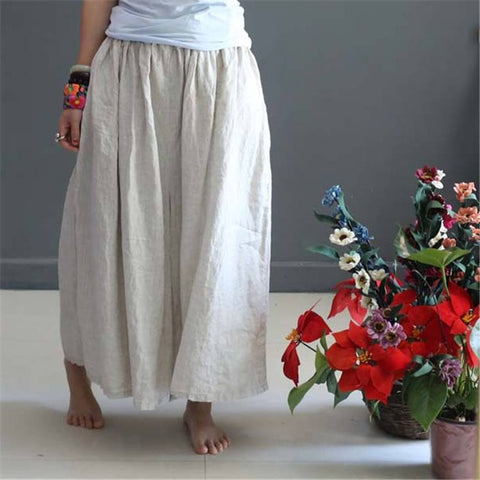 Women Soft summer loose cotton wide leg pants