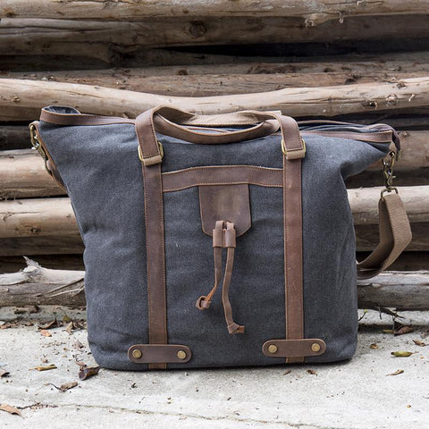 Canvas Zipper Tote-Handle Bag Handbag Shoulder Bag
