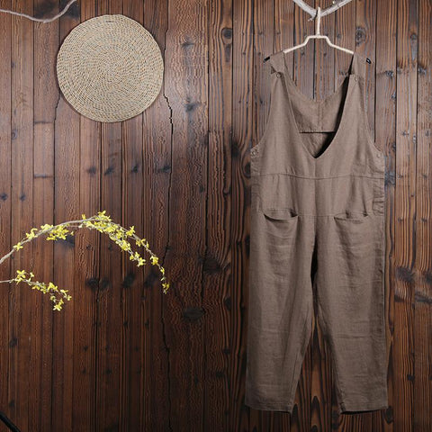 Women Spring Casual Overalls Ankle Length Jumpsuit