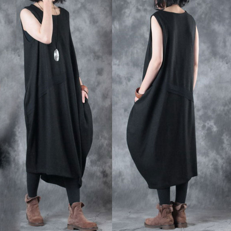 black sleeveless dress with cardigan