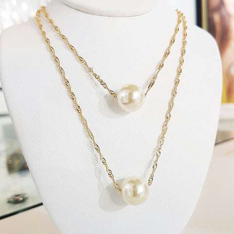 Cadena Dorada Multilayer y Perlas