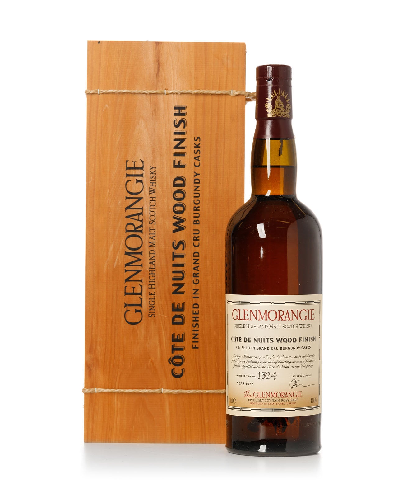 Glenmorangie 1975 Cote de Nuits Wood Finish With Original Wooden Box