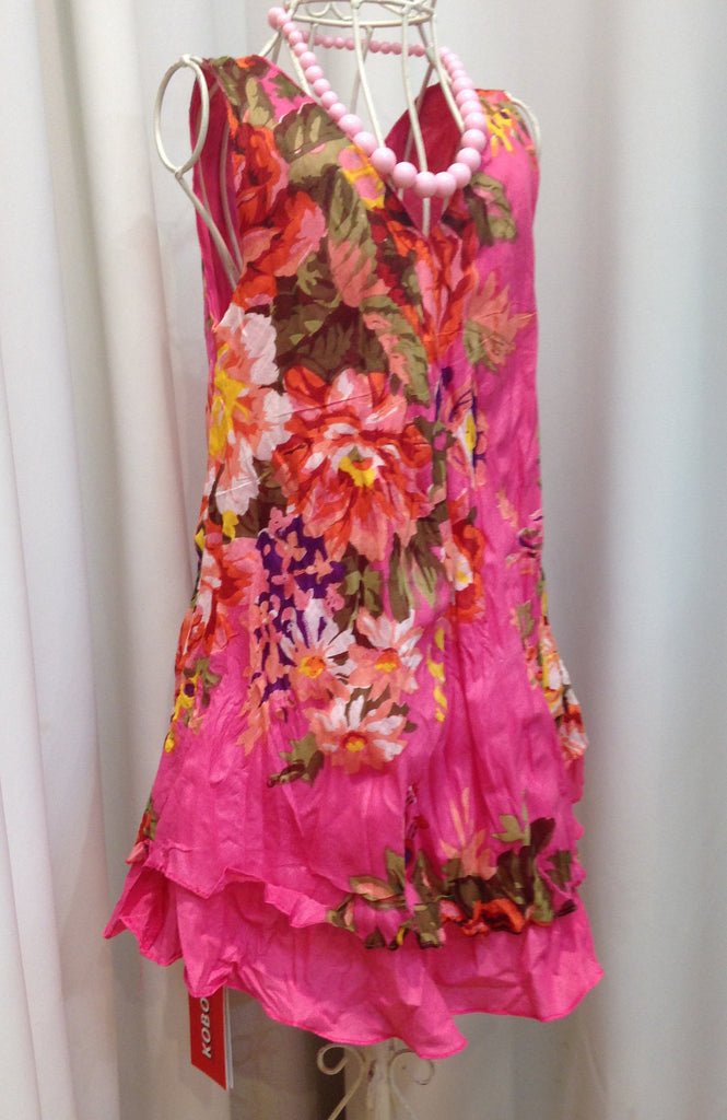 Girls Pink Floral Layer Dress