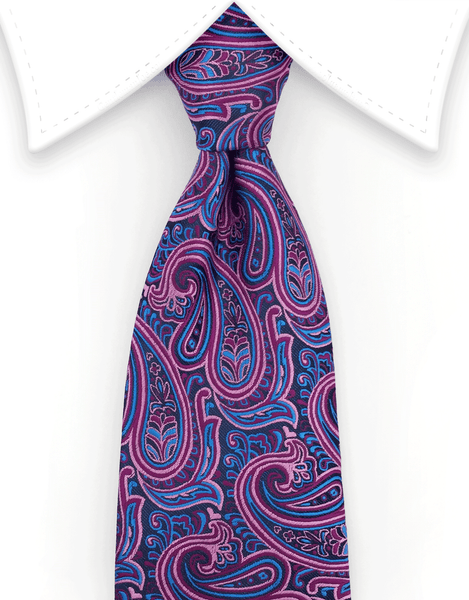 Pink \u0026 Blue Paisley Tie – GentlemanJoe