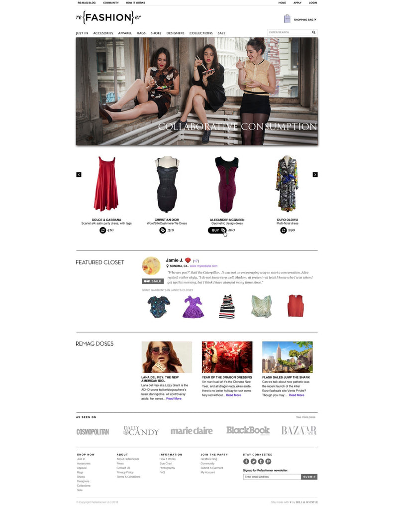 Refashioner 2.0 home page fall winter 2012