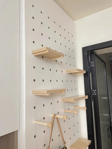 Innovative Uses Of Wood Pegboards In Modern Home & Studio - Iwoodliving
