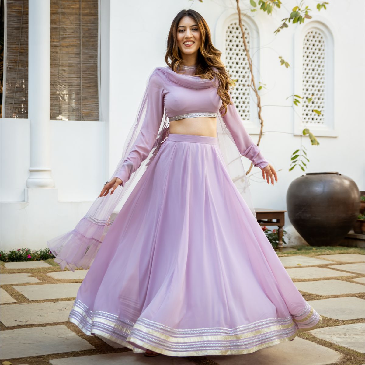 Lavender Gota Lehenga Choli Set