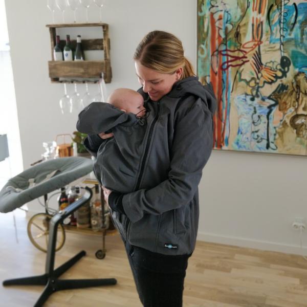 Jakke - Fun2bemum 3i1 softshell bære- og graviditetsjakke - Petrol - Fun2bemum - MamaMilla.dk