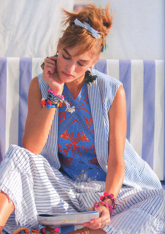 Dana Levy Enamel Hamsa Hand Lucky Charm Pompom Bracelet in Elle Italia 