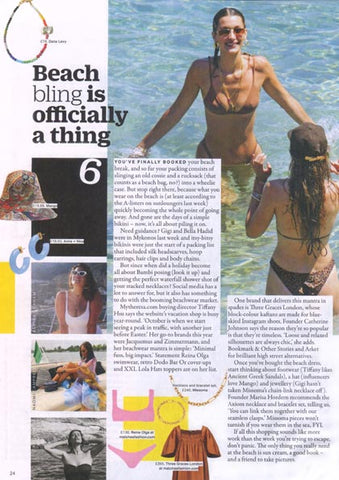 Grazia Magazine featuring Dana Levy's Freshwater Pearl Charm Rainbow Beaded Anklet
