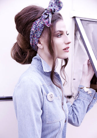 Dana Levy Liberty Print Hair Wrap featured in Kaltblutt Magazine 