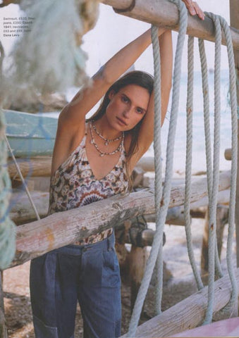 Grazia Magazine featuring Dana Levy's Cowrie Shell Charm Beaded Choker and Necklace Duo