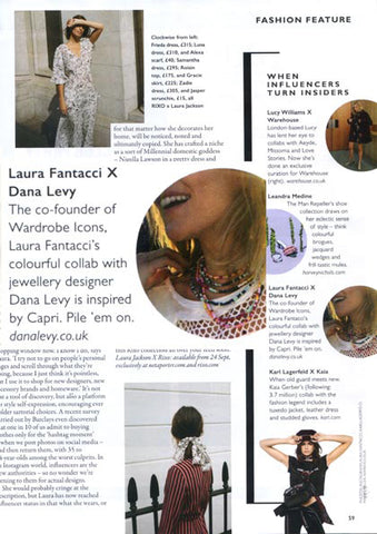 Grazia Magazine Featuring Laura Fantacci x Dana Levy Beaded Necklaces