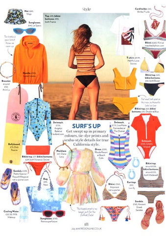 Red Magazine Featuring Dana Levy Midas Seashell Charm Trio Leather Cord Necklace.