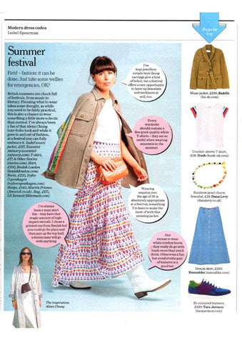 Sunday Telegraph Stella Magazine featuring Dana Levy Rainbow Pearl Glass Bead Bracelet