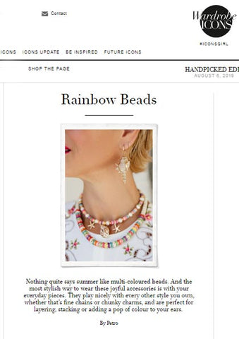 Wardrobe Icons featuring Deborah Brett wearing Dana Levy's Multicolour Howlite Gemstone Wave Necklace
