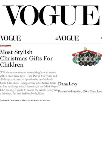 Vogue.co.uk Christmas Guide Featuring Dana Levy You Name It Alphabet Name Glass Bead Bracelets