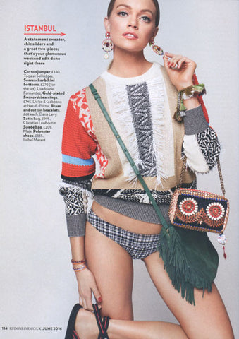 Red Magazine Dana Levy Multi Tassel Bead Drawstring Bracelet