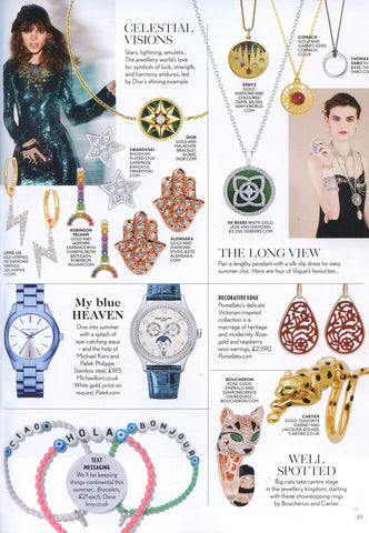 Vogue Magazine featuring Dana Levy Hello Greeting Alphabet Glass Bead Bracelets