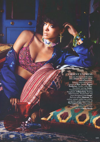 Vogue India Magazine - Diva Dhawan Wearing Dana Levy Multi Tassel Beaded Bracelets