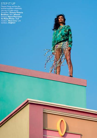 Vogue India March 2019 Issue featuring Dana Levy Gold Beach Treasure Charms Woven Cord Chain Necklace