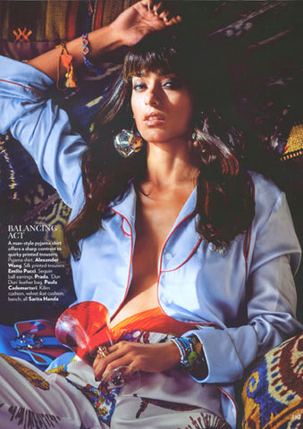 Vogue India Magazine Featuring Dana Levy Lima Pompom Beaded Cord Bracelet