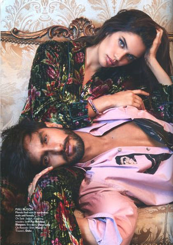 Vogue India 11th Anniversary Edition Featuring Sara Sampaio and Ranveer Singh in Dana Levy Name Gemstone Bracelets