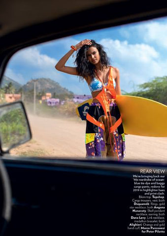 Vogue India March 2019 issue featuring Dana Levy Conch Seashell Leather Cord Necklace.