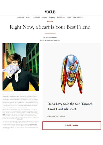 Vogue.com featuring Dana Levy Sole Sun Tarocchi Tarot Silk Scarf 